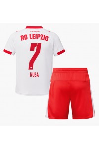 Fotbalové Dres RB Leipzig Antonio Nusa #7 Dětské Domácí Oblečení 2025-26 Krátký Rukáv (+ trenýrky)